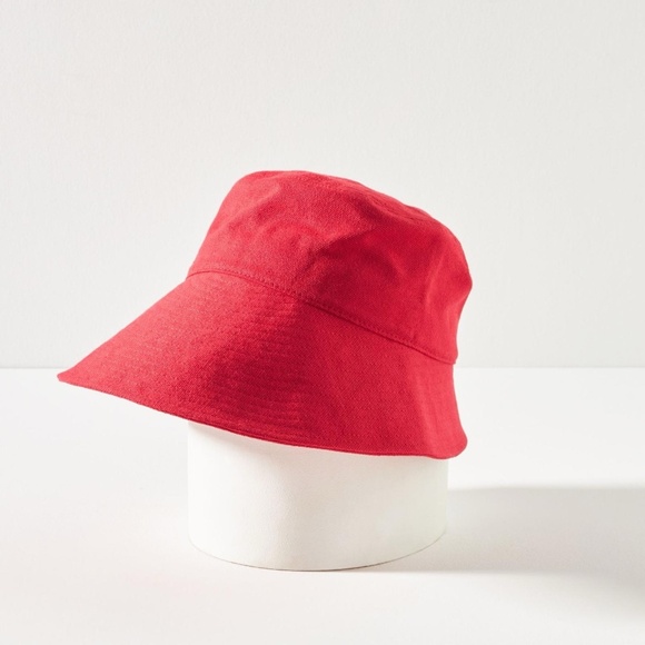 NWT Anthropologie Asymmetrical Red Bucket Hat main image 2